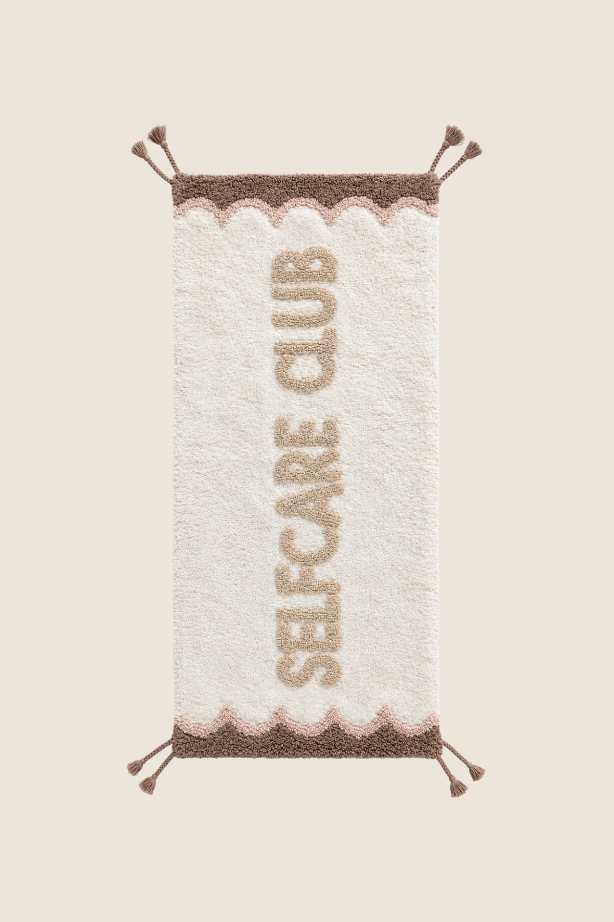 Selfcare Club Tekli %100 Pamuk Banyo Paspası 50x120 Cm Kum Beji/Brownie Kahve