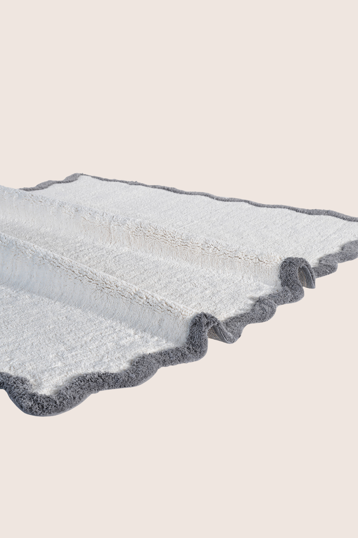 Scallop Tekli Bambu Banyo Paspası 100x150 Cm Gri