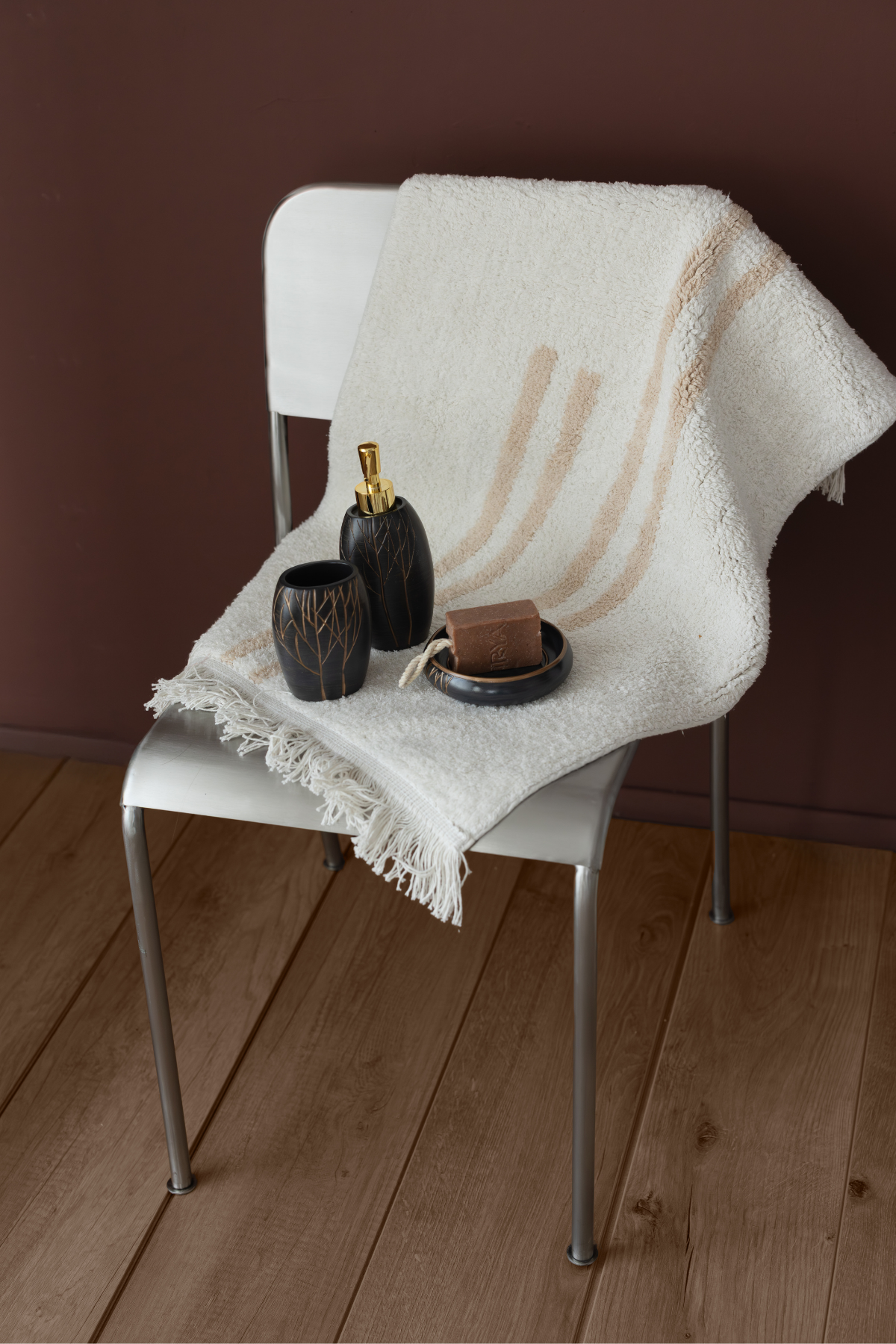 Bound Tekli Banyo Paspası %100 Pamuk 50x80 cm Beyaz