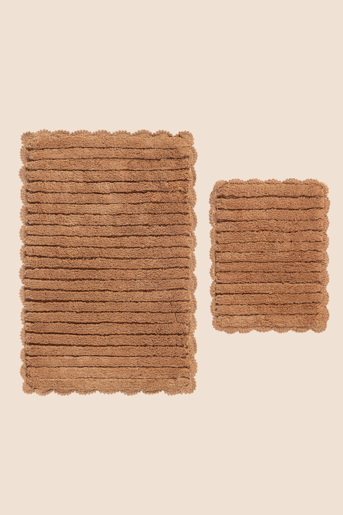 Arora 2'li Takım %100 Pamuk Banyo Paspası 40x50+60x90 Cm Warm Clay