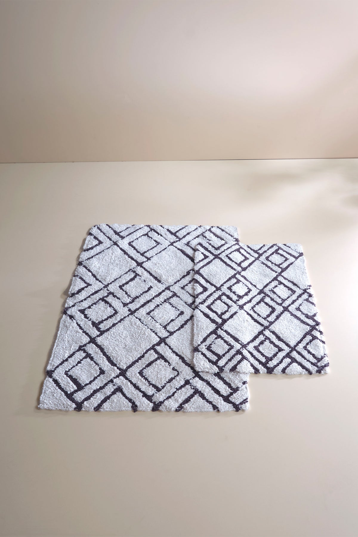 Cava 2’li Takım Banyo Paspası %100 Pamuk 40x60 + 60x90 Gri
