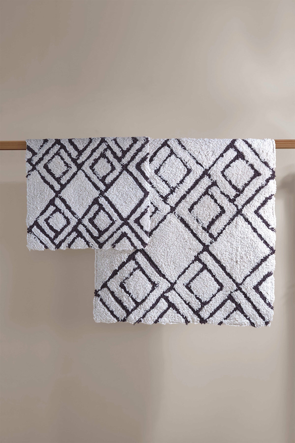 Cava 2’li Takım Banyo Paspası %100 Pamuk 40x60 + 60x90 Gri