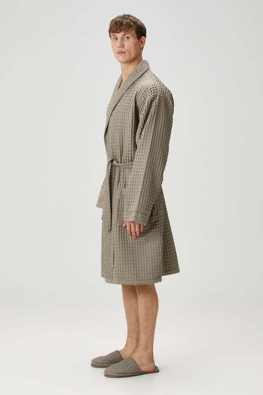 Aura Waffle Bornoz Takımı Gri