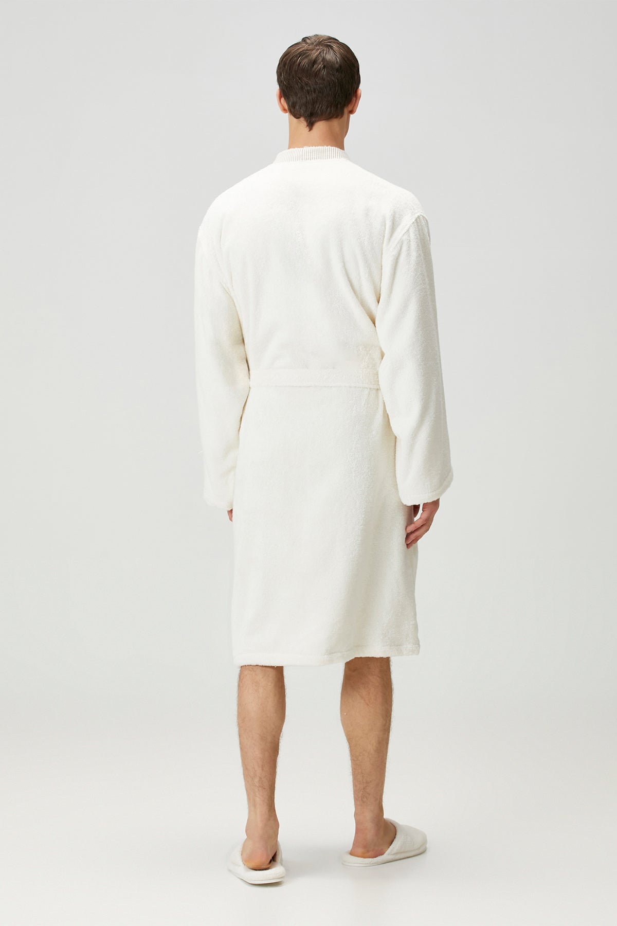 Marble %100 Pamuk Erkek Bornoz Krem