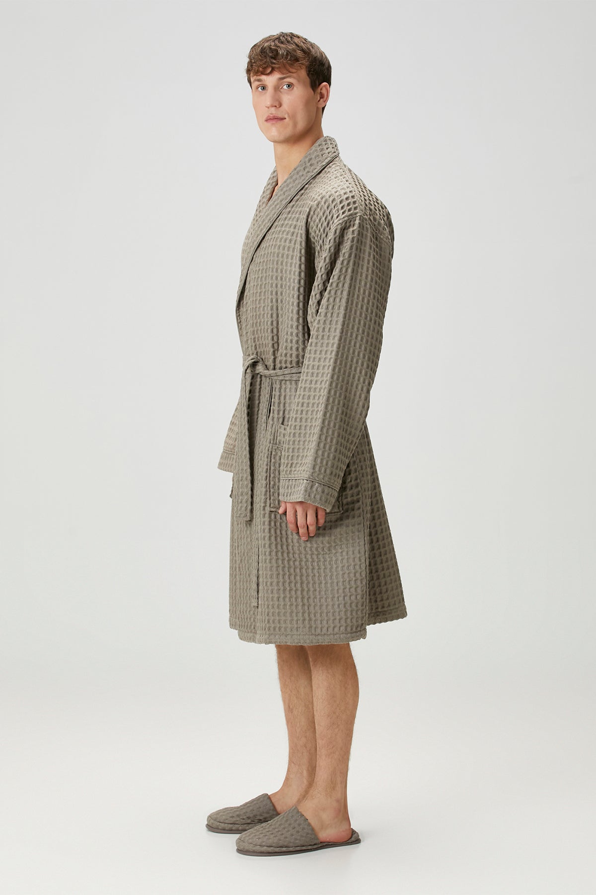 Aura Waffle Erkek Bornoz Gri