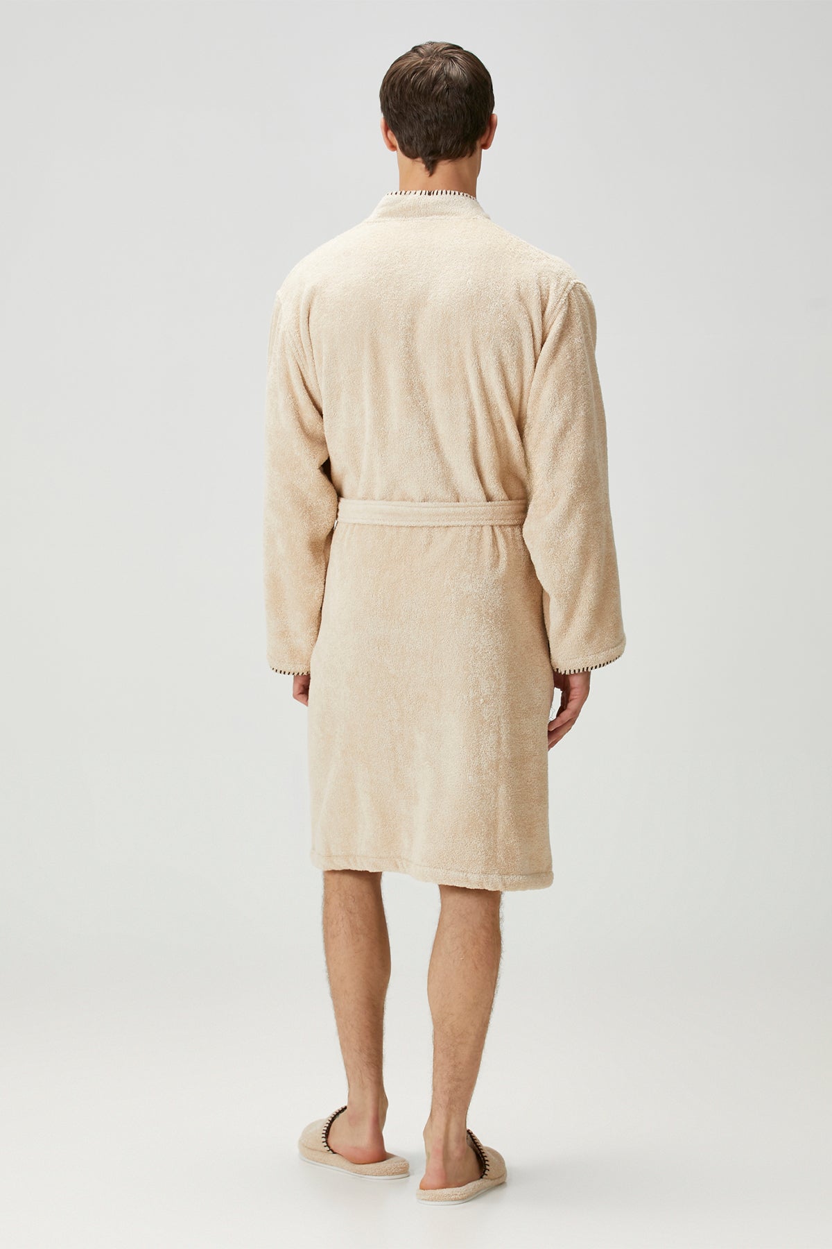 Shadow %100 Pamuk Erkek Bornoz Bej