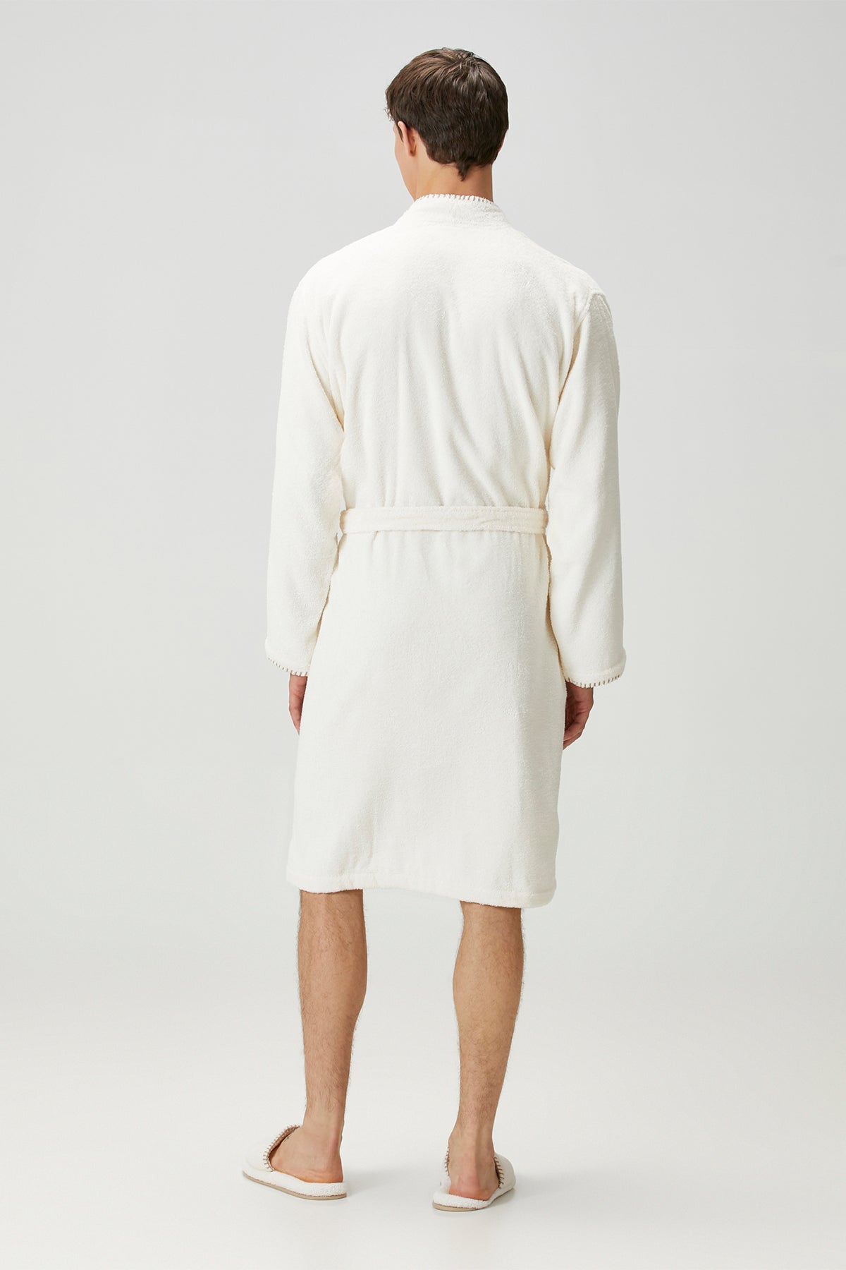 Shadow %100 Pamuk Erkek Bornoz Ekru