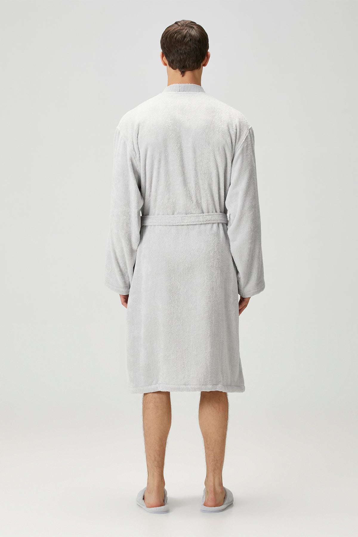 Marble %100 Pamuk Erkek Bornoz Gri