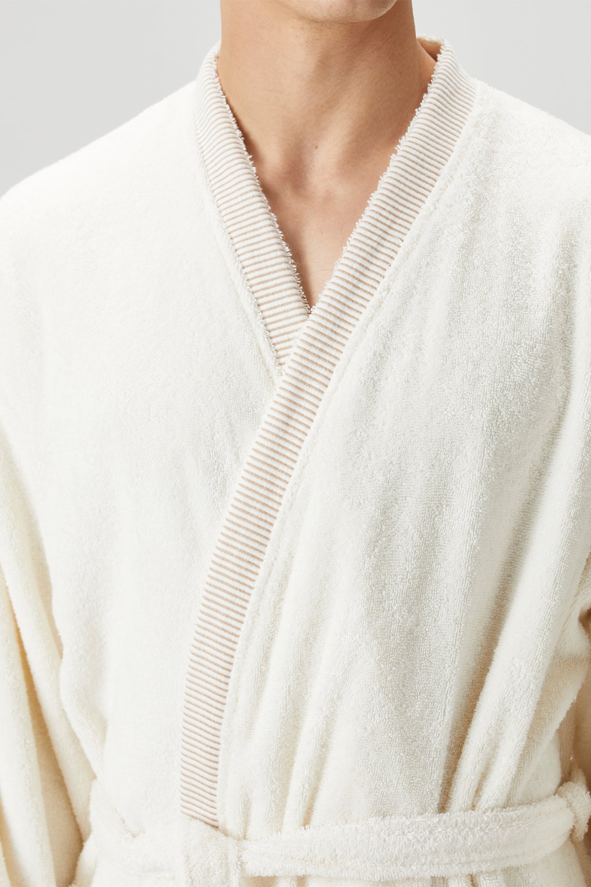 Marble %100 Pamuk Erkek Bornoz Krem