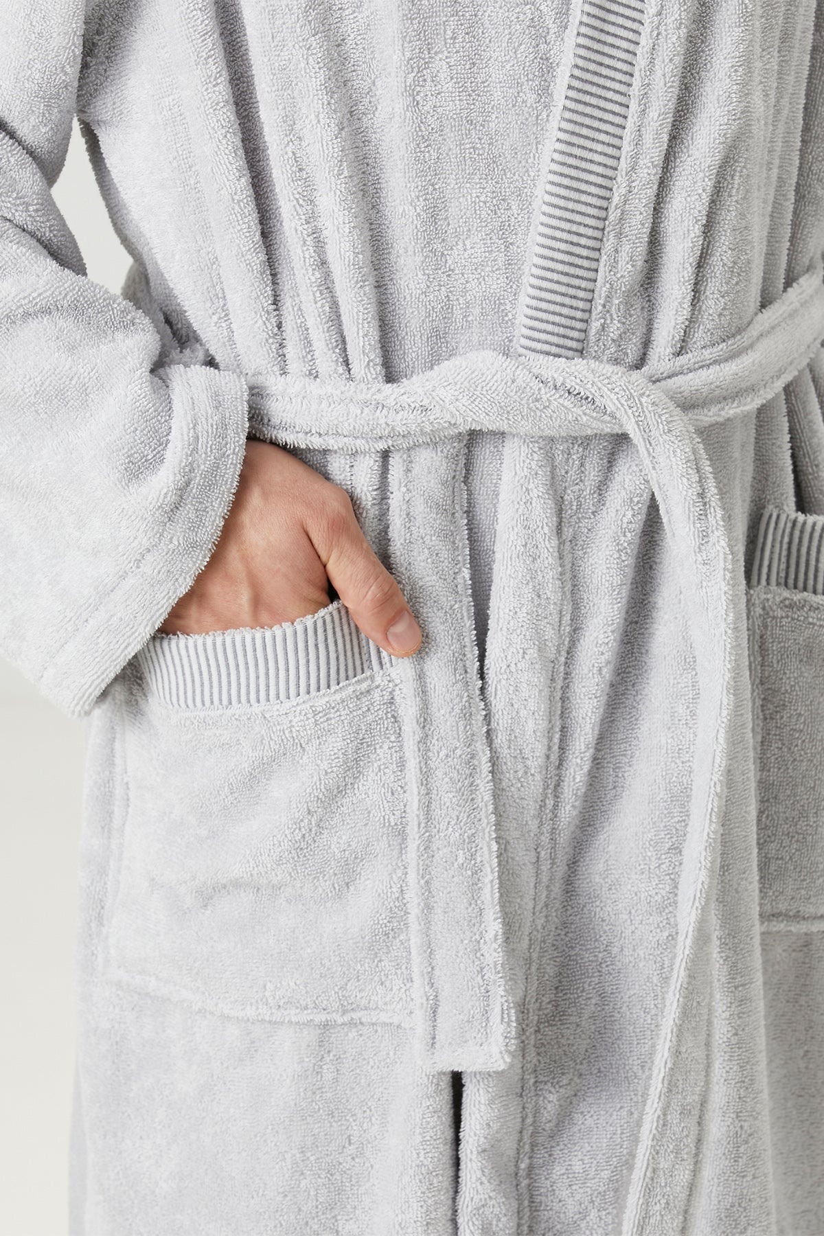 Marble %100 Pamuk Erkek Bornoz Gri