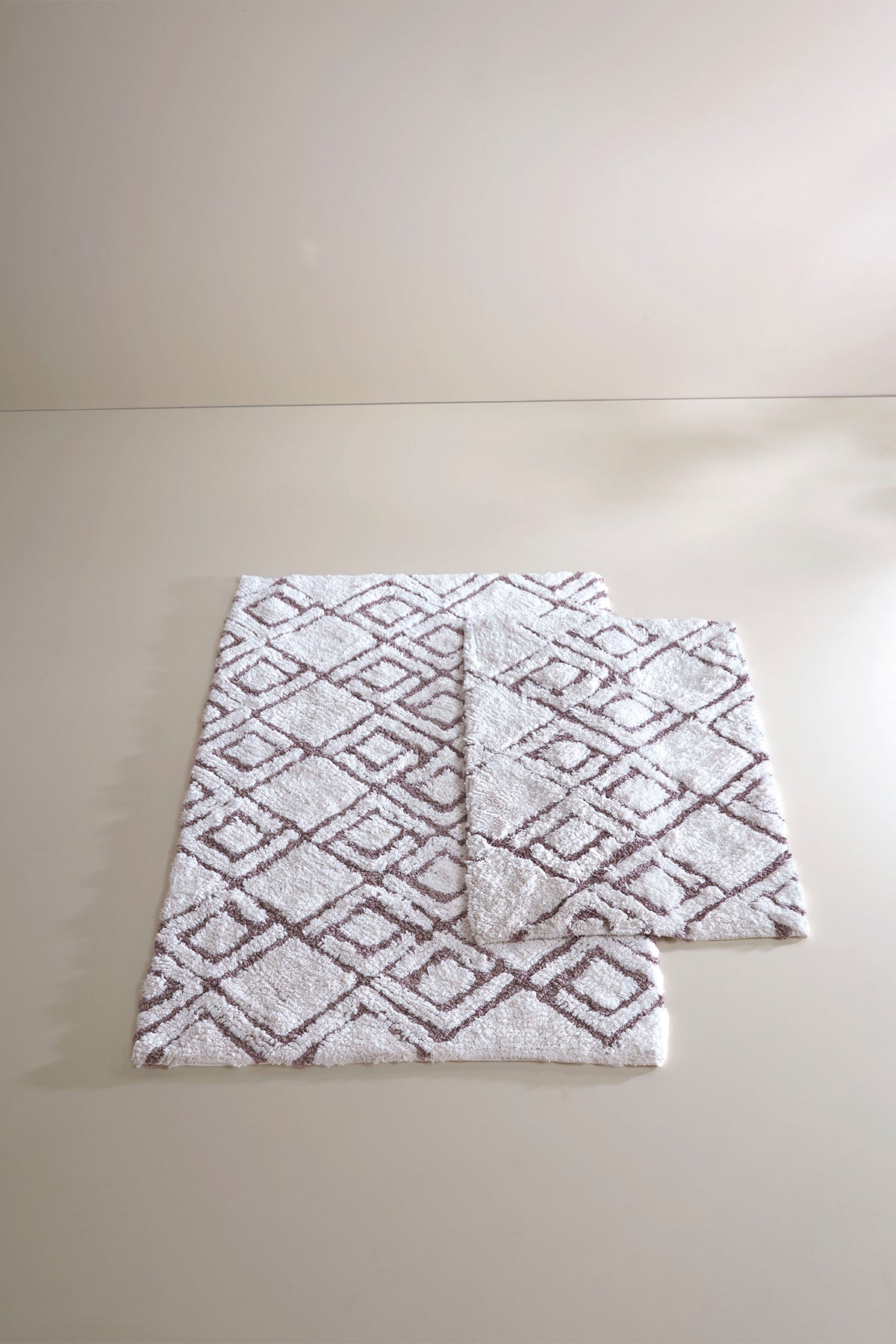 Cava 2’li Takım Banyo Paspası %100 Pamuk 40x60 + 60x90 Kahverengi