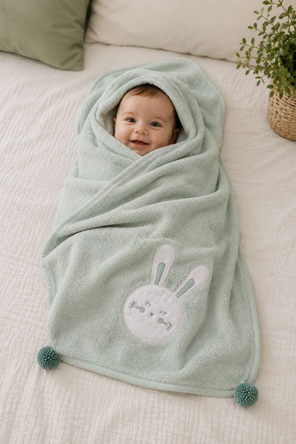Bunny %100 Pamuk Bebek Havlusu 50x75 cm