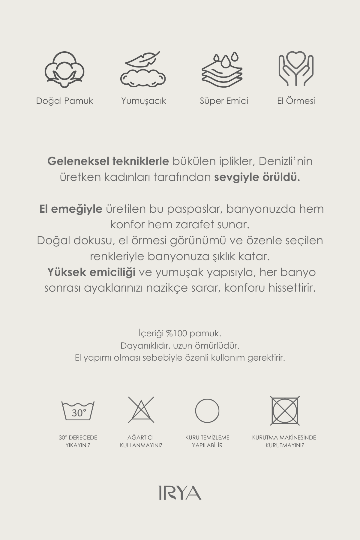 Lavish El Örmesi Tekli Banyo Paspası %100 Pamuk 50x70 Siyah