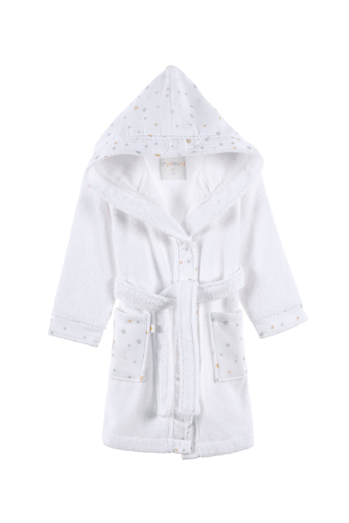 Dreamer Organik Pamuk Müslin Detaylı Çocuk Bornoz Beyaz