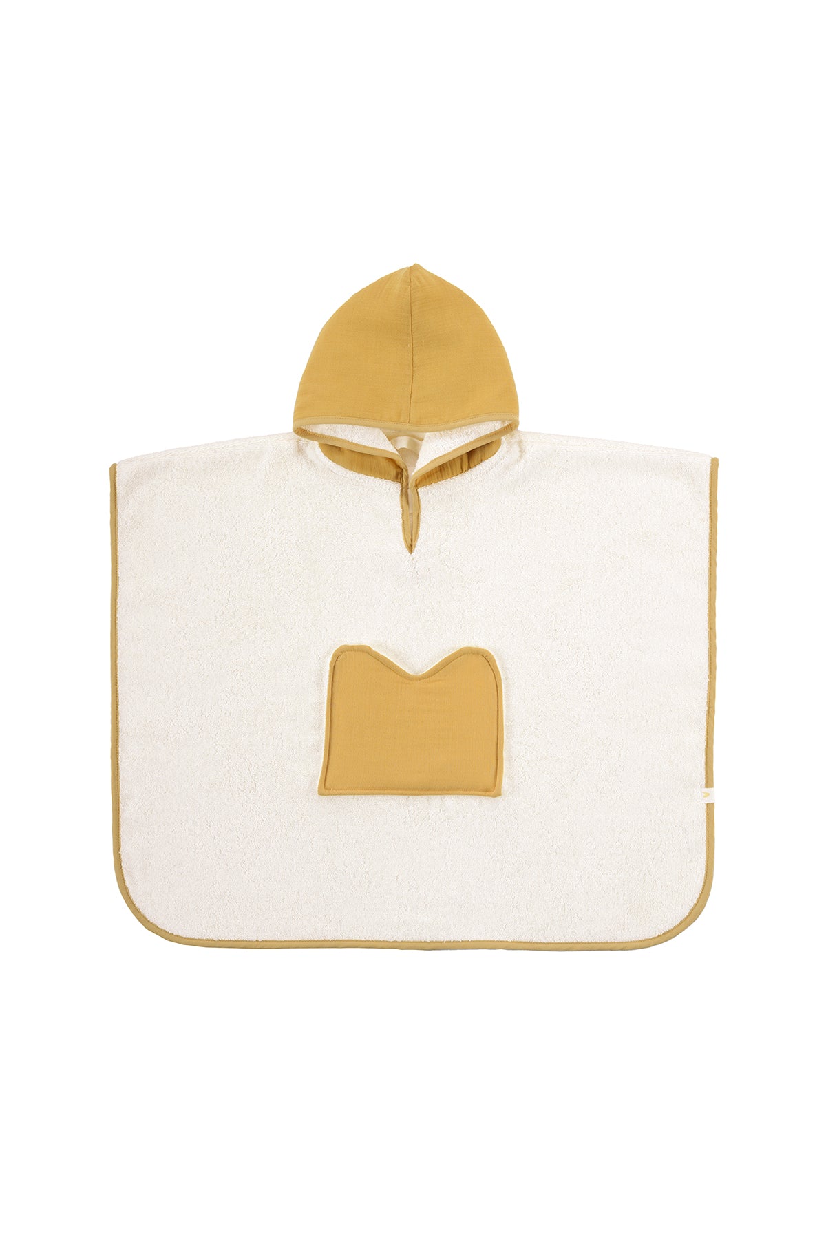 Joy of Colors Organic Cotton Muslin Detailed Child Poncho Mustard