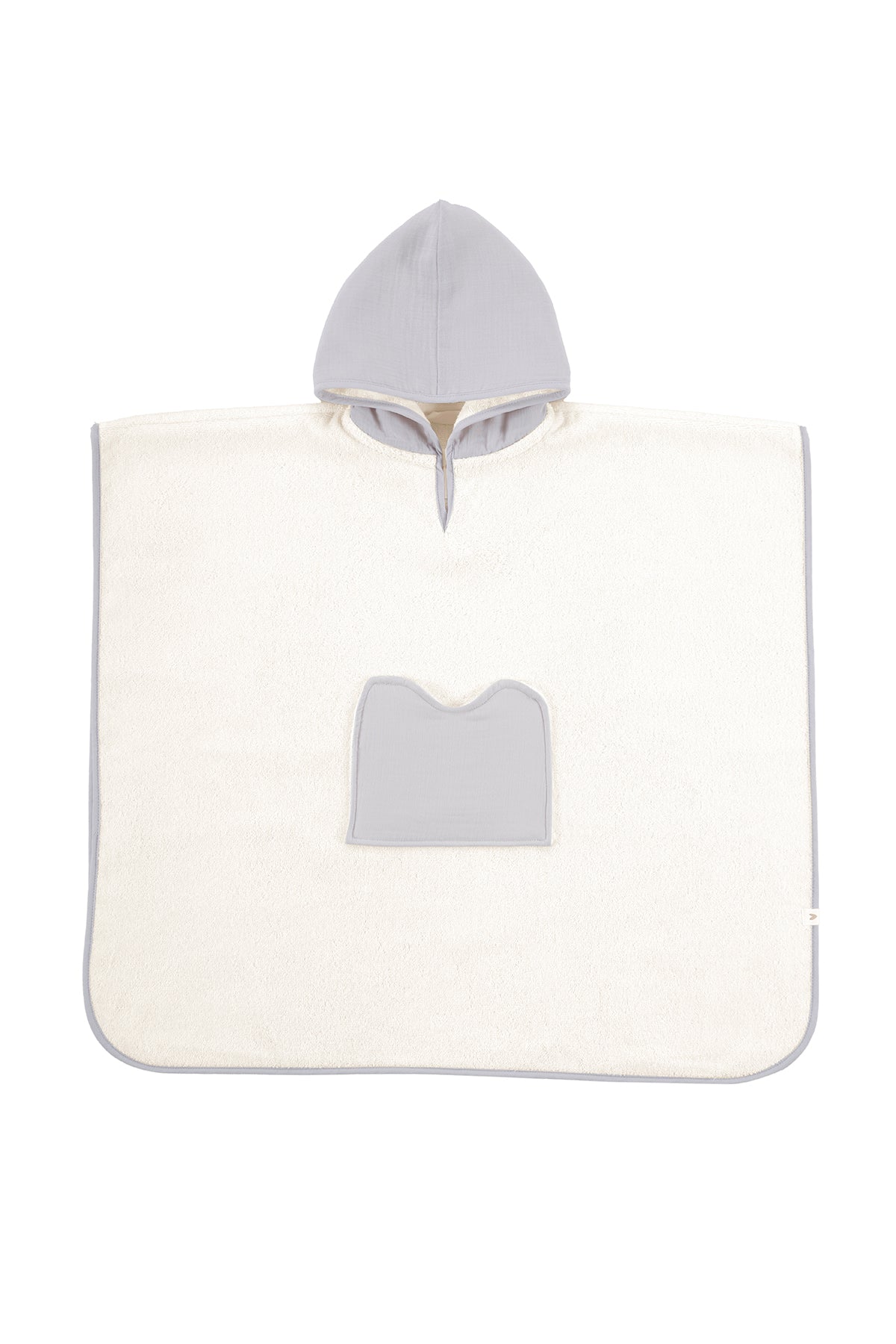 Joy of Colors Organic Cotton Muslin Detailed Child Poncho Gray