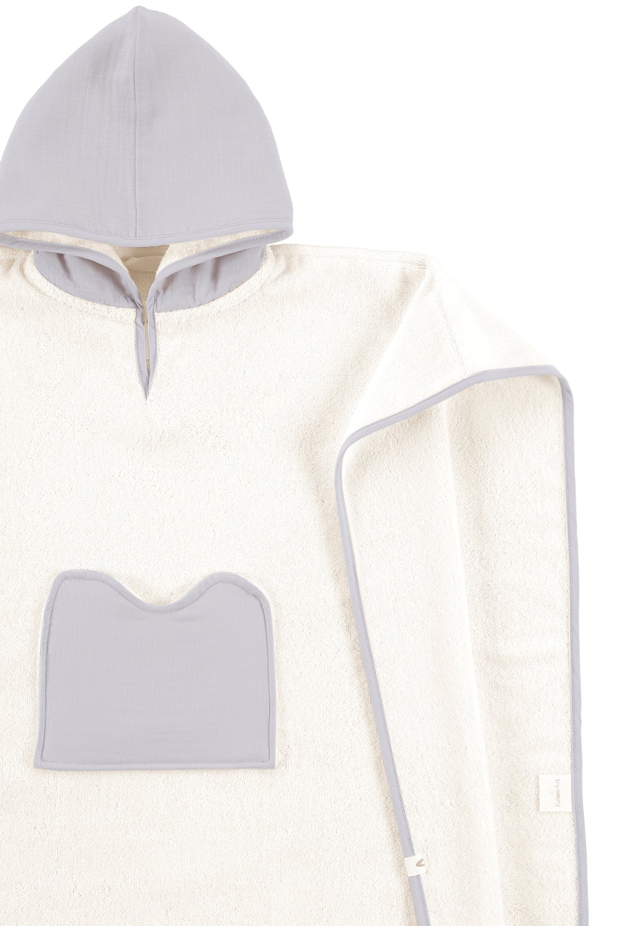 Joy of Colors Organic Cotton Muslin Detailed Child Poncho Gray