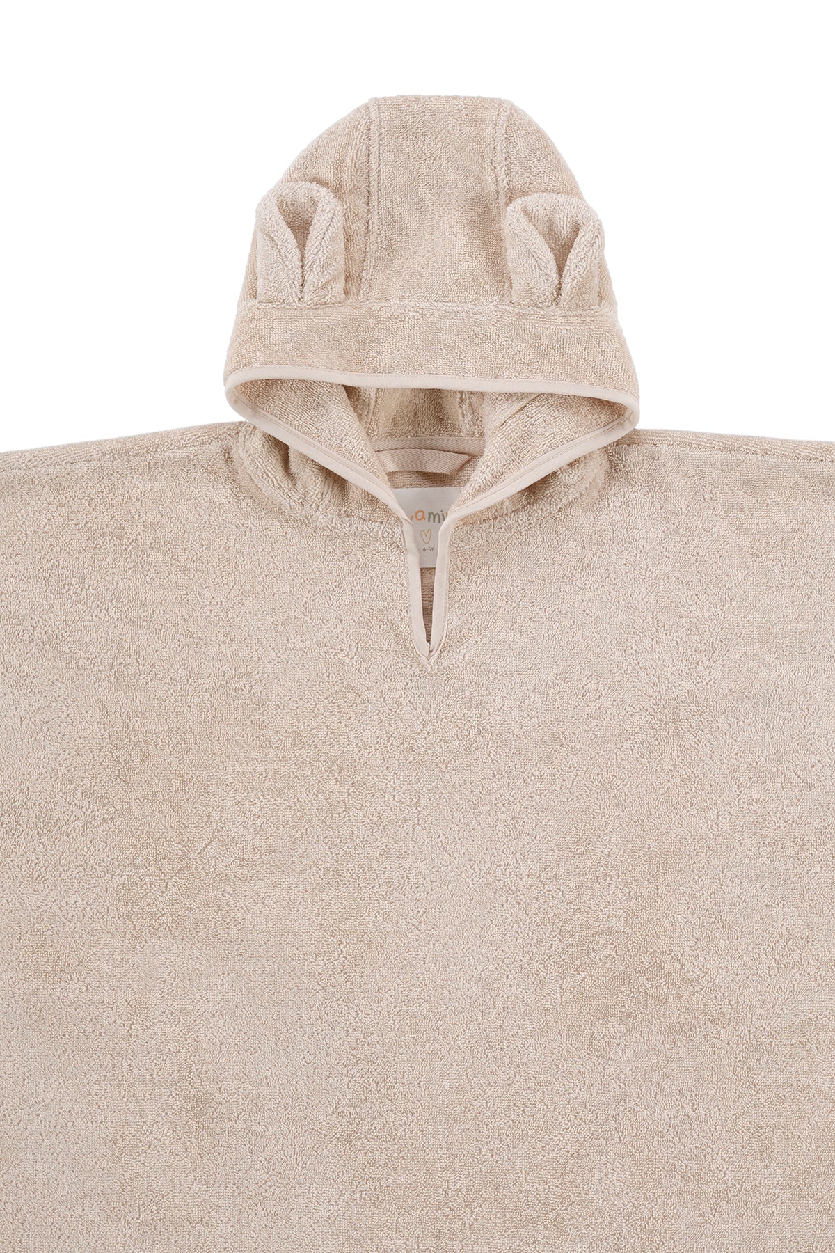 Tiny Bear Organic Cotton Kids Poncho Beige