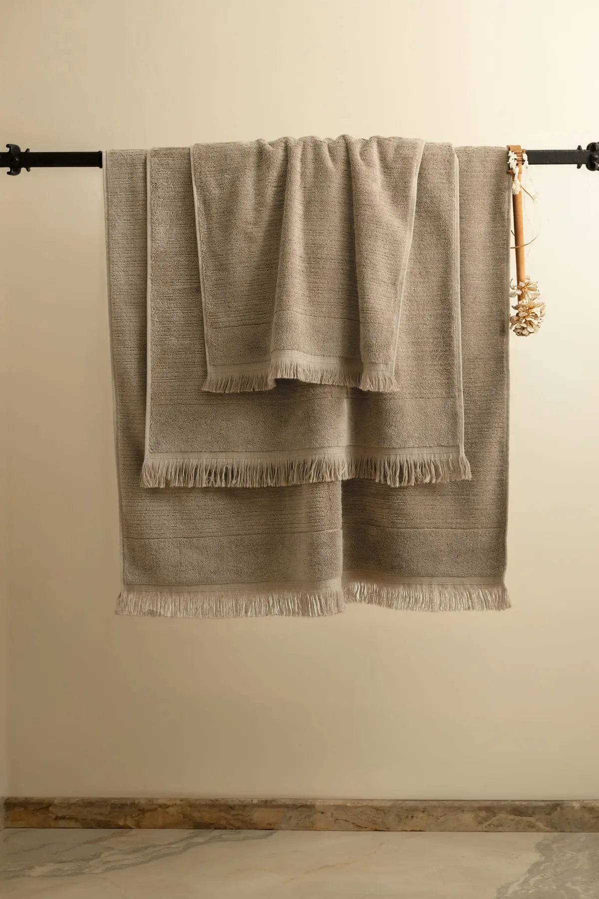 Fiona %100 Pamuk Havlu 50x90 cm Smoke Taupe