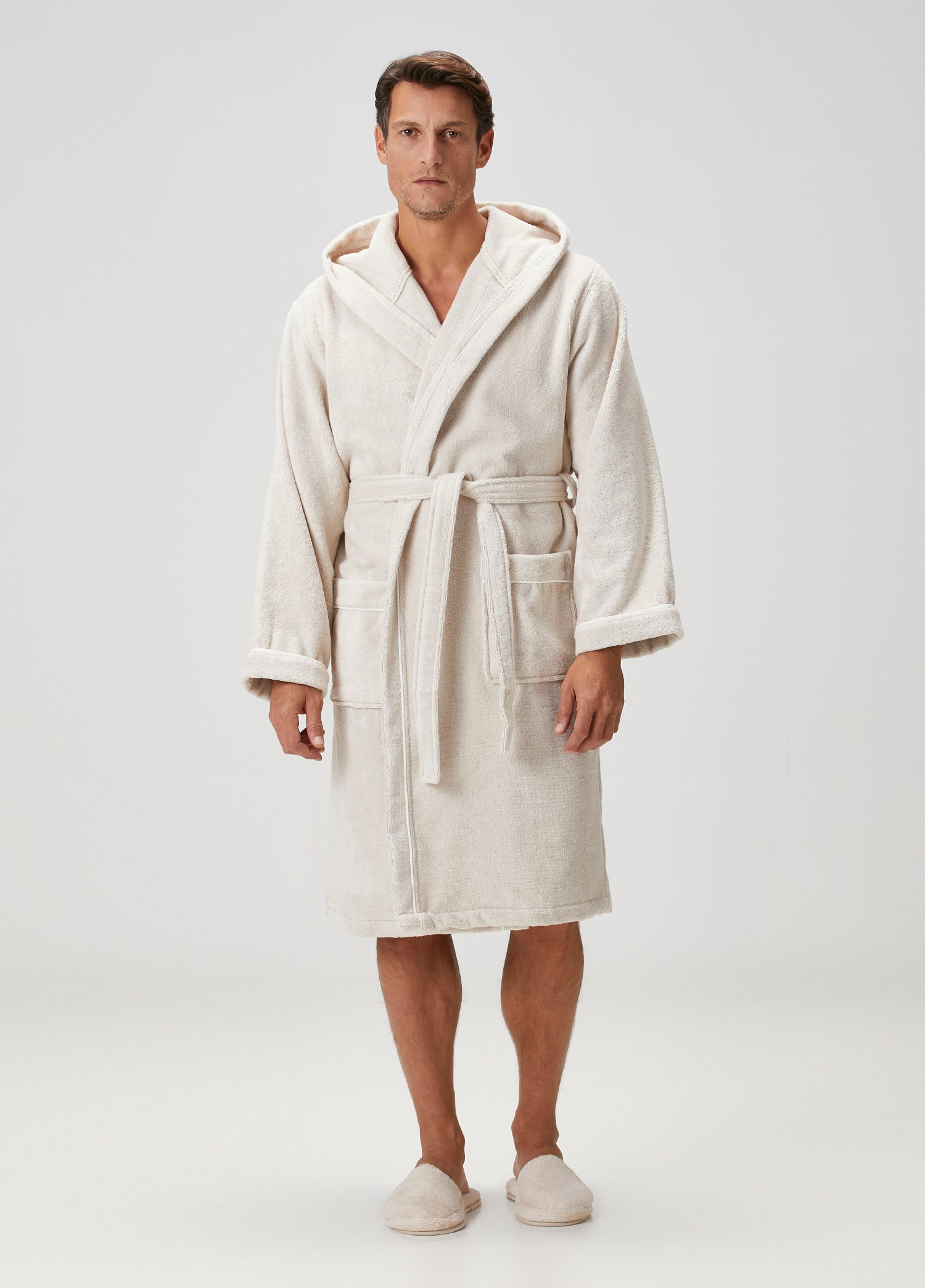 Miro %100 Pamuk Erkek Bornoz Bej