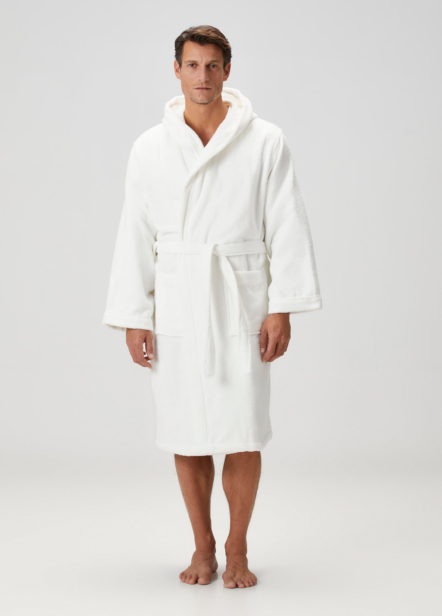 Miro %100 Pamuk Erkek Bornoz Ekru