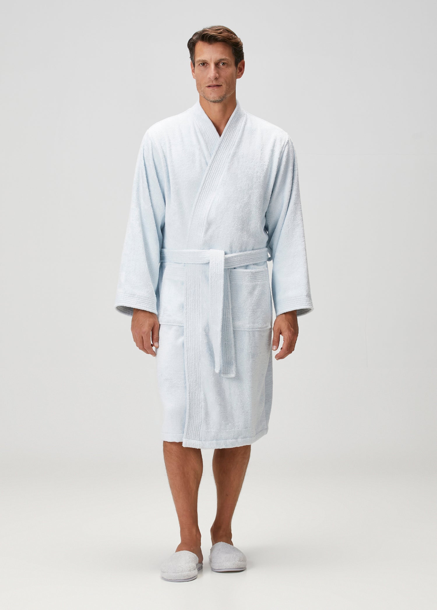 Verona Bambu Erkek Bornoz Buz Mavi