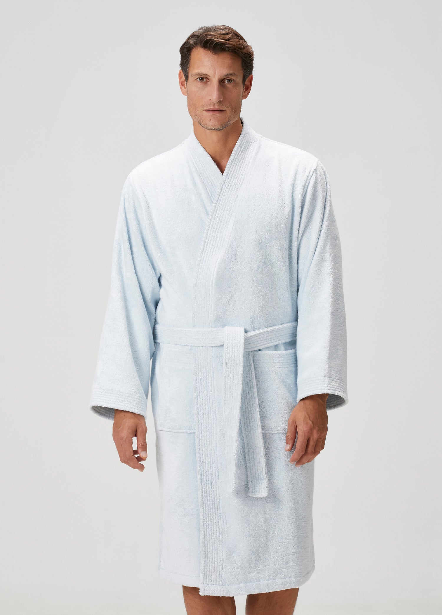 Verona Bambu Erkek Bornoz Buz Mavi