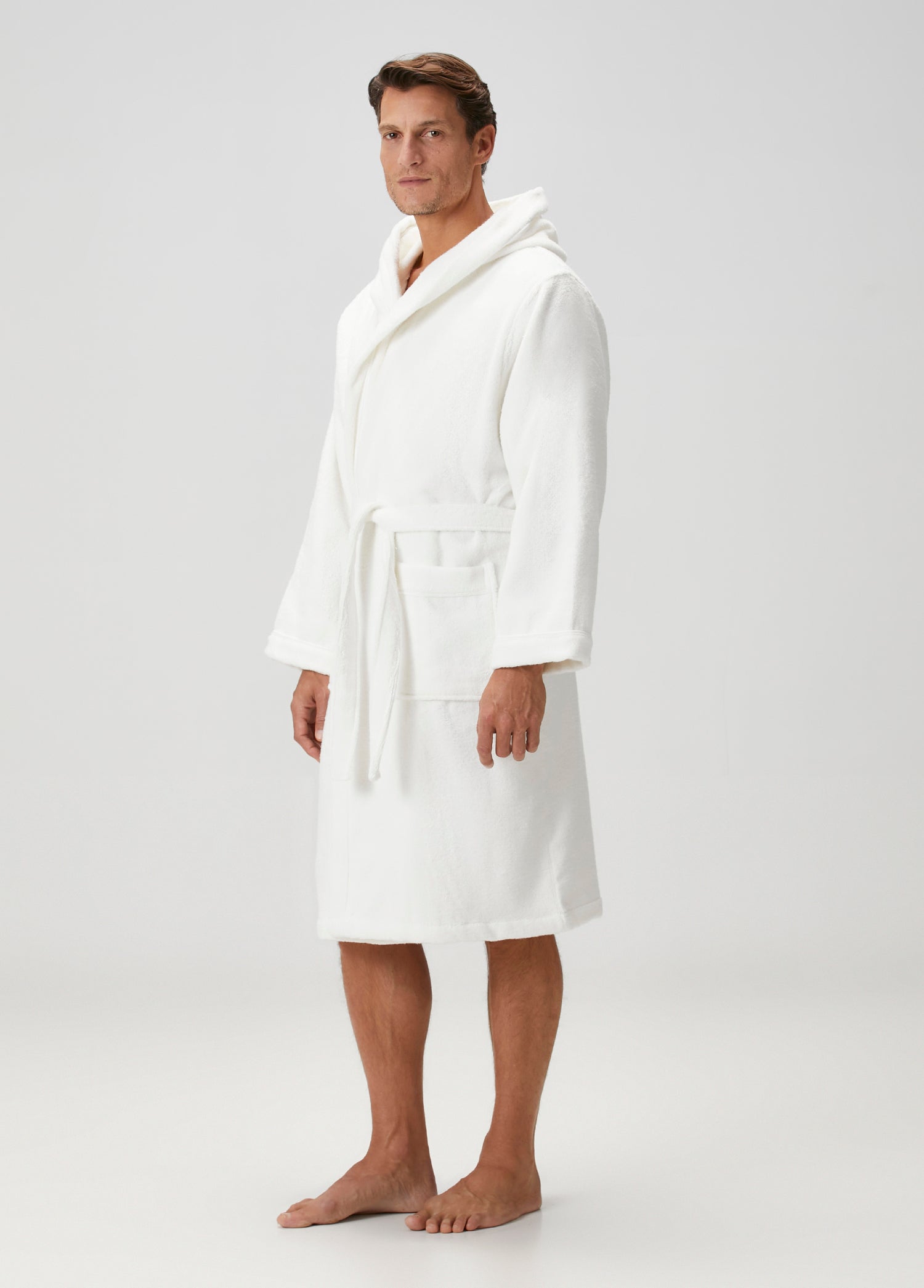 Miro %100 Pamuk Erkek Bornoz Ekru