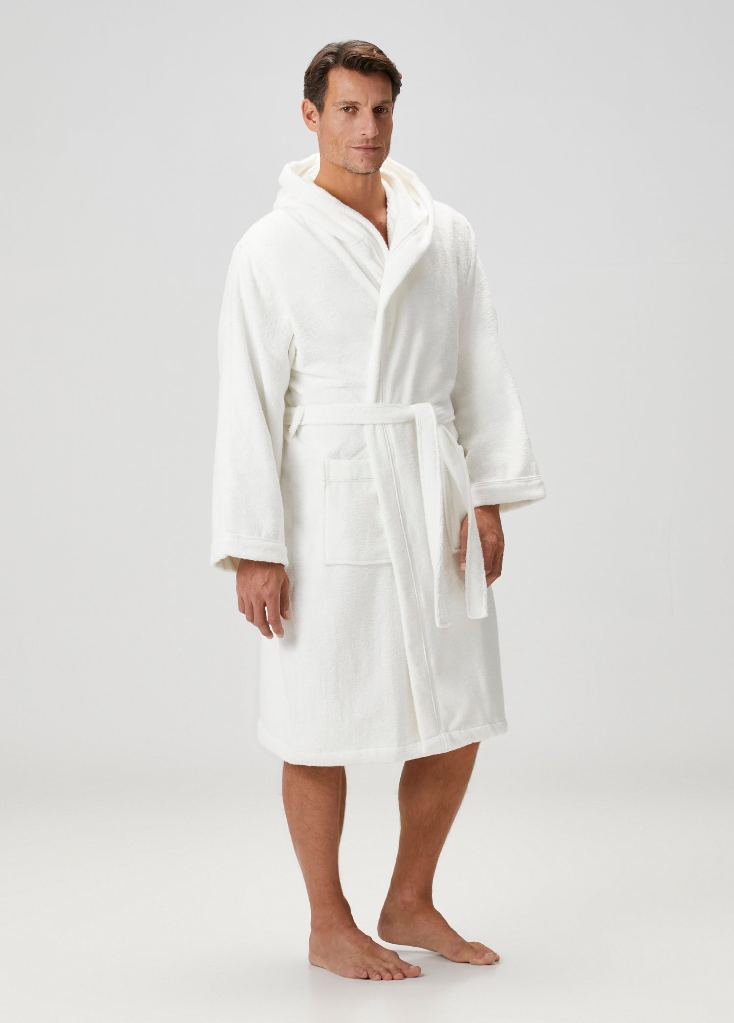 Miro %100 Pamuk Erkek Bornoz Ekru