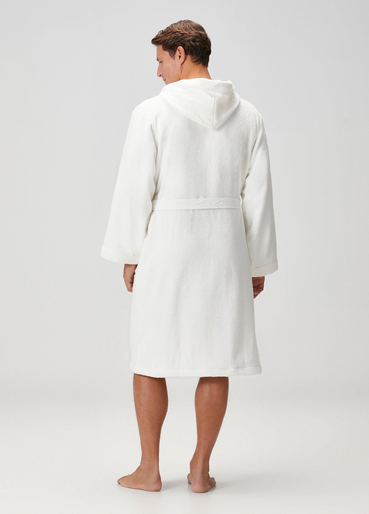 Miro %100 Pamuk Erkek Bornoz Ekru