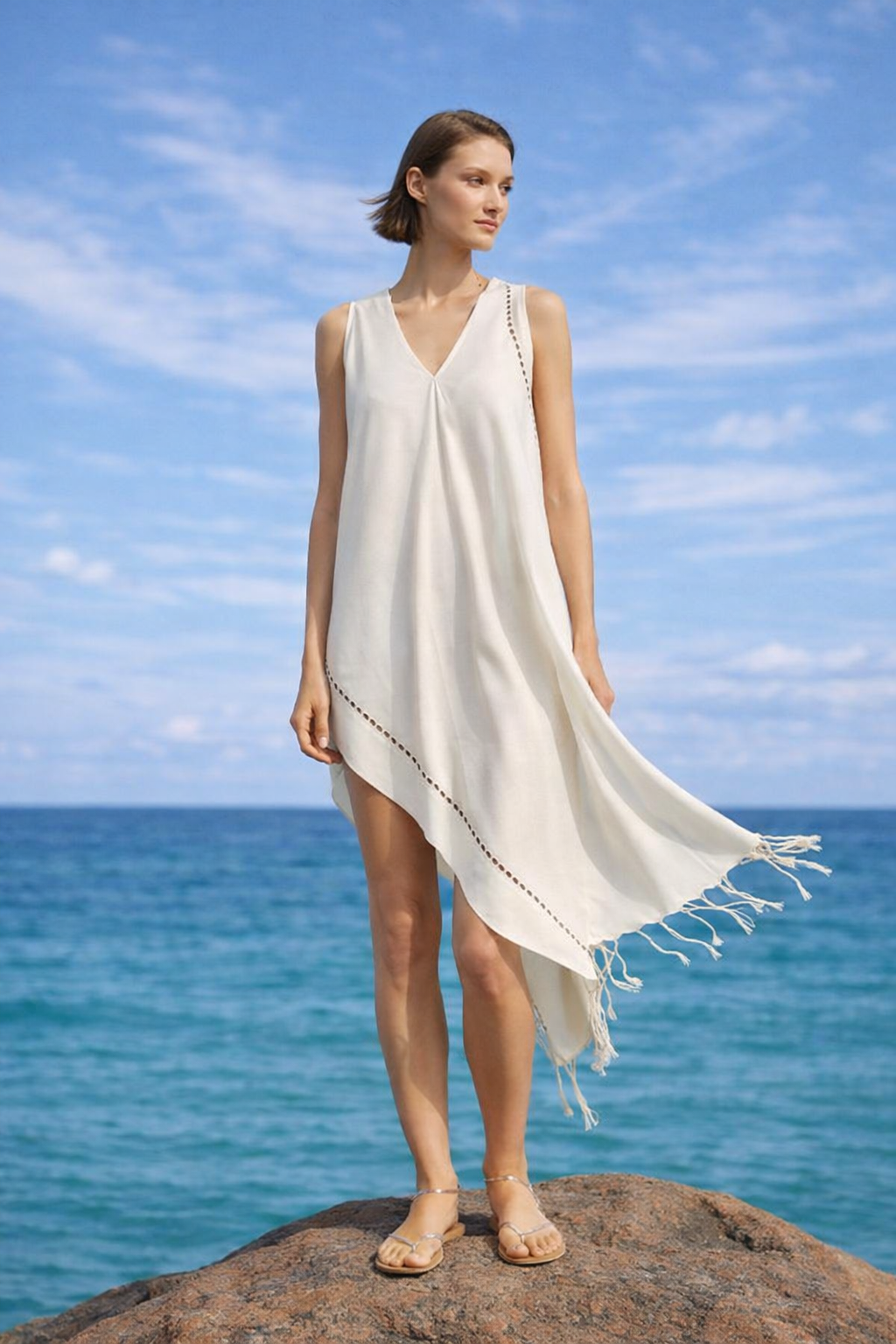 Layla Askılı Elbise Bej