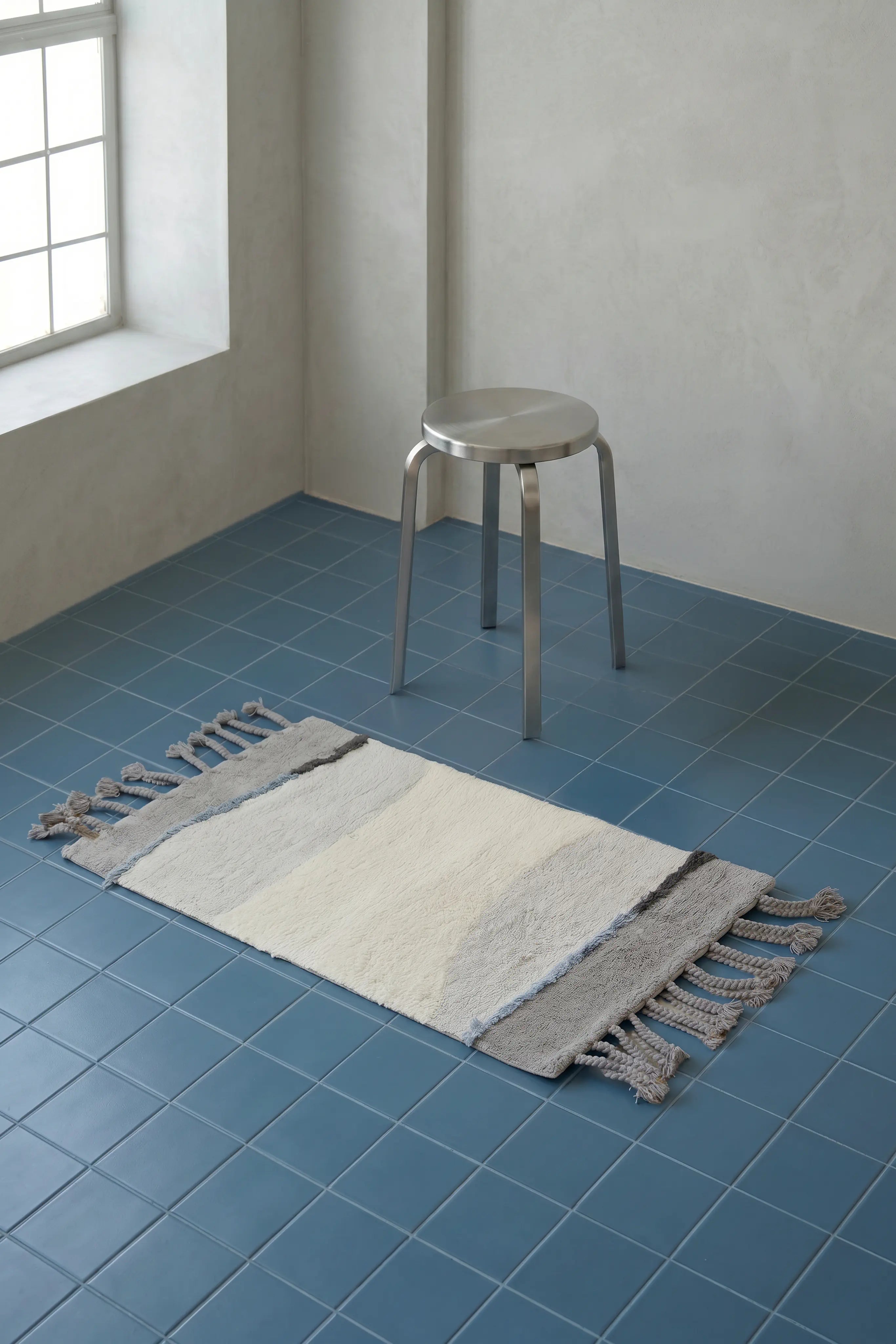 Marble Single Bath Mat 100% Cotton 60x100 Grey