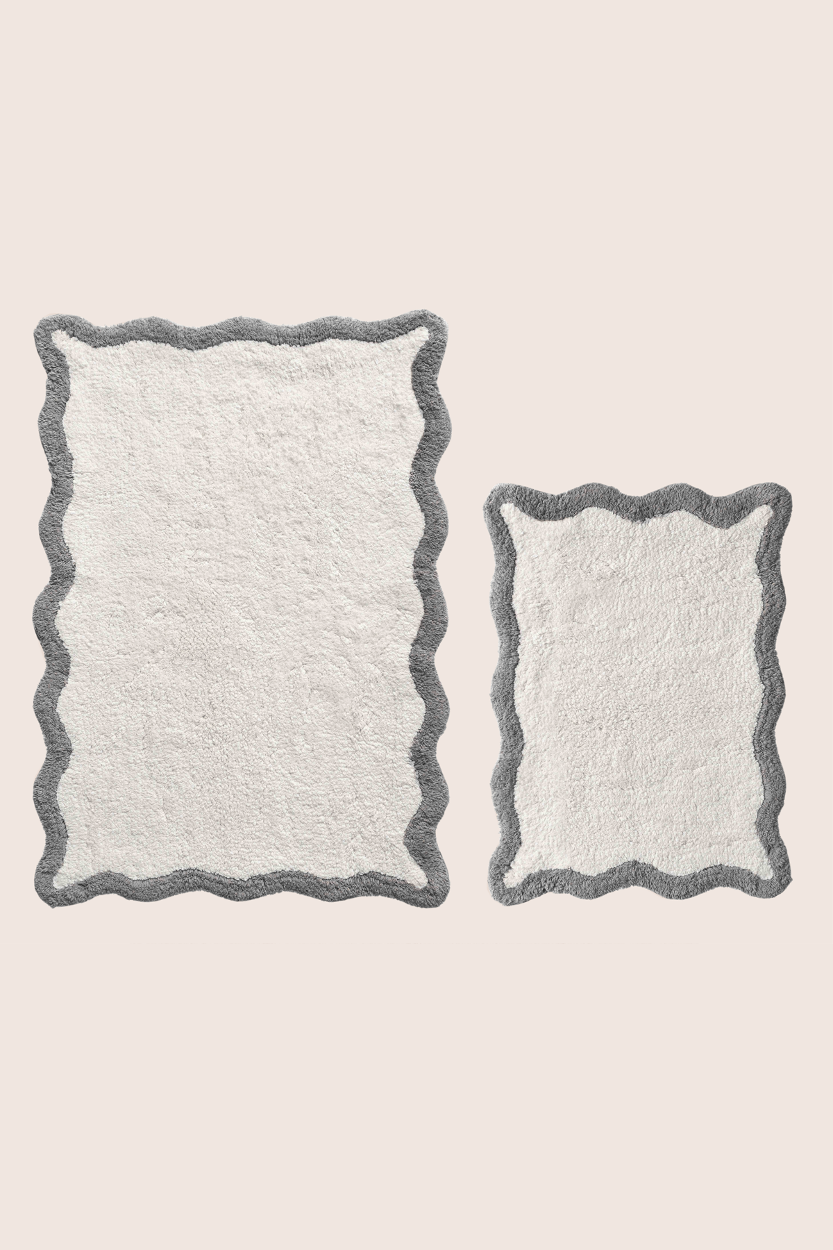 Scallop Takım Bambu Banyo Paspası 40x60+60x90 Cm Gri