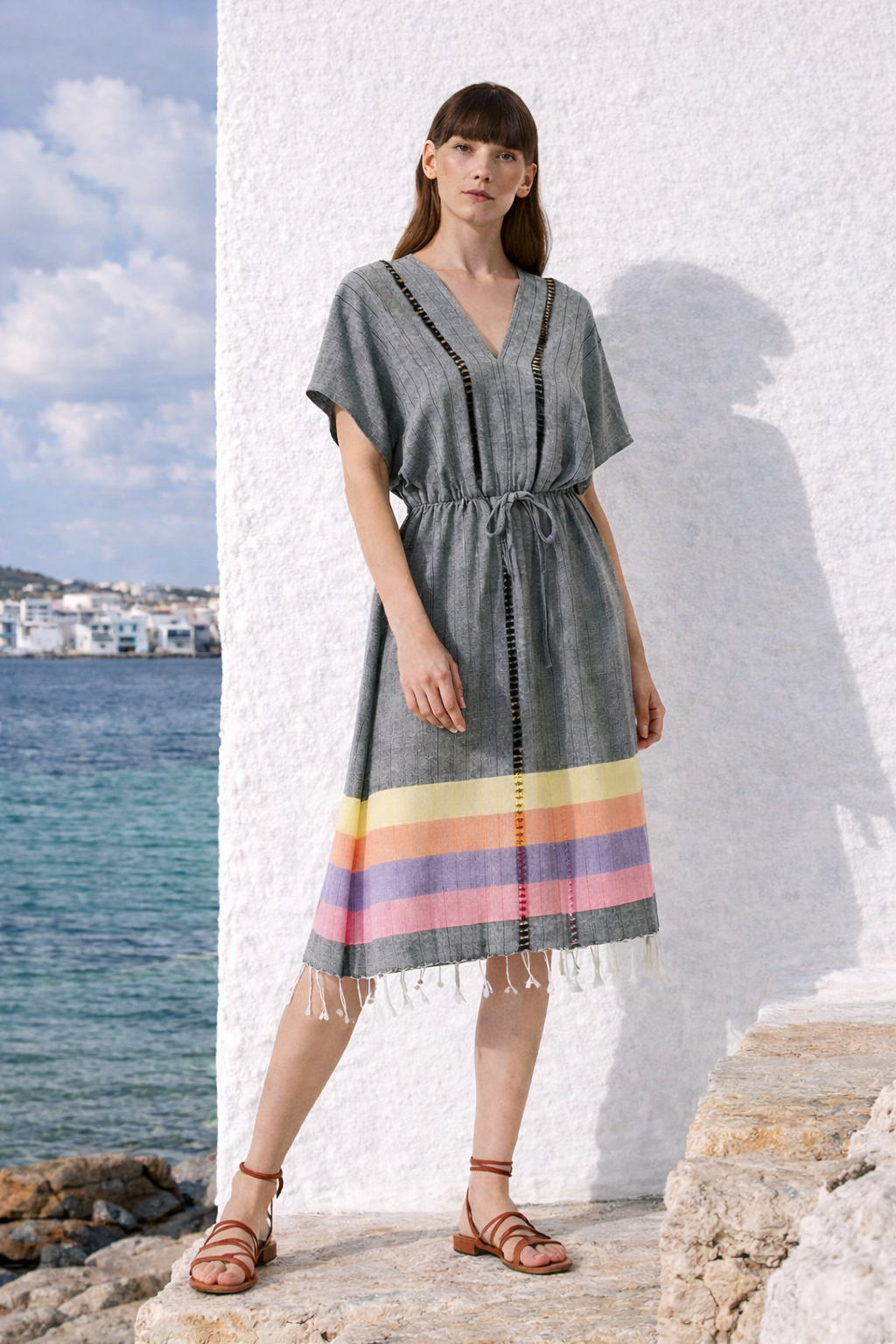 Serene Long Beach Dress - Black