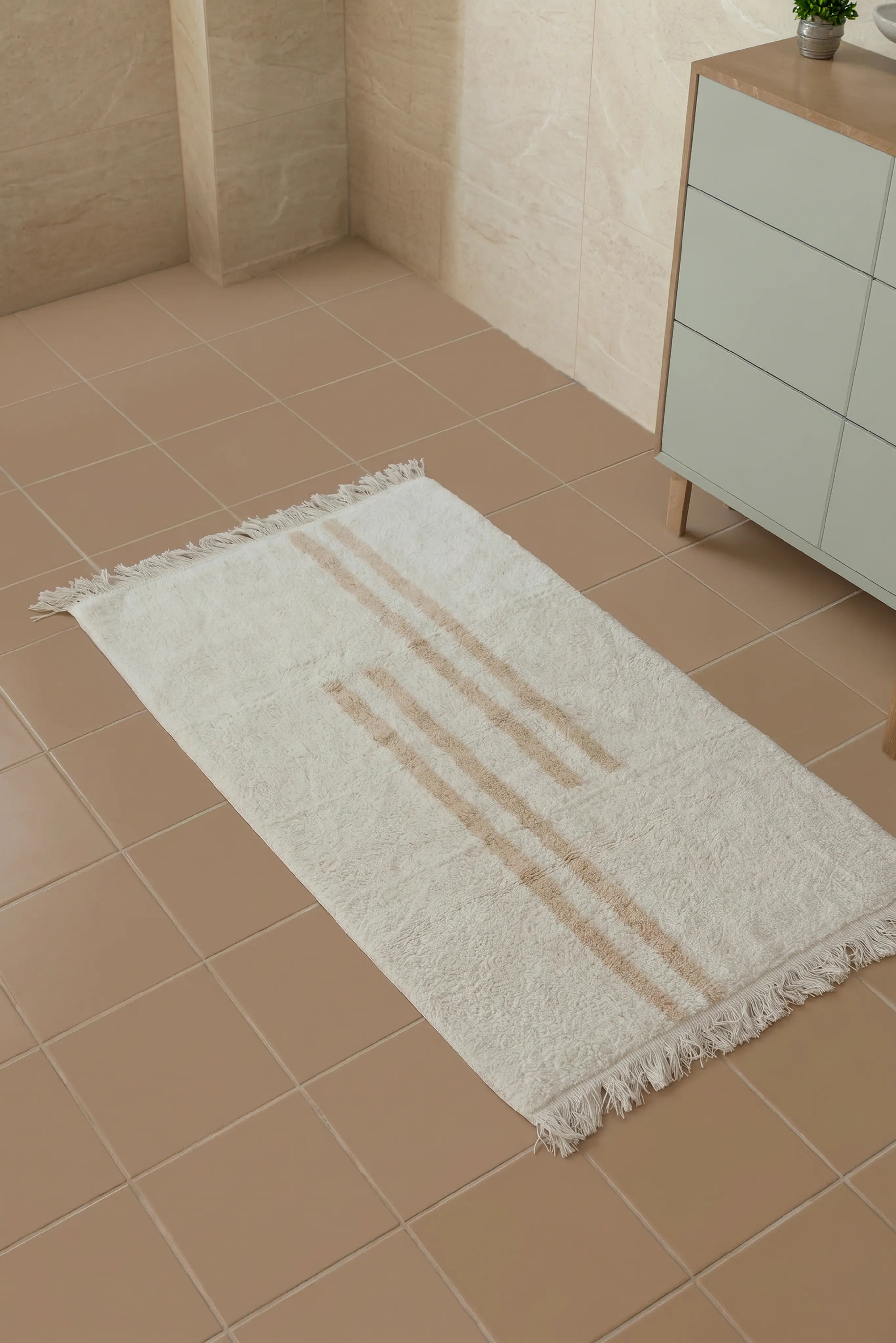 Bound Single Bath Mat 100% Cotton 70x120 cm White