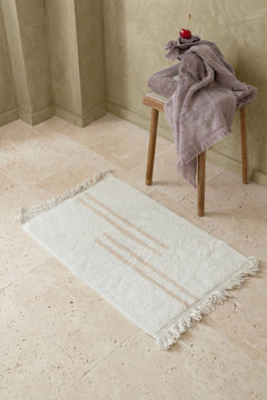 Bound Single Bath Mat 100% Cotton 50x80 cm White