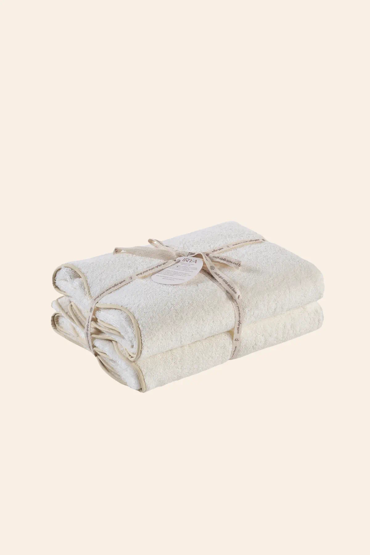 Scallop %100 Pamuk Havlu Seti Ecru+Desert Sand