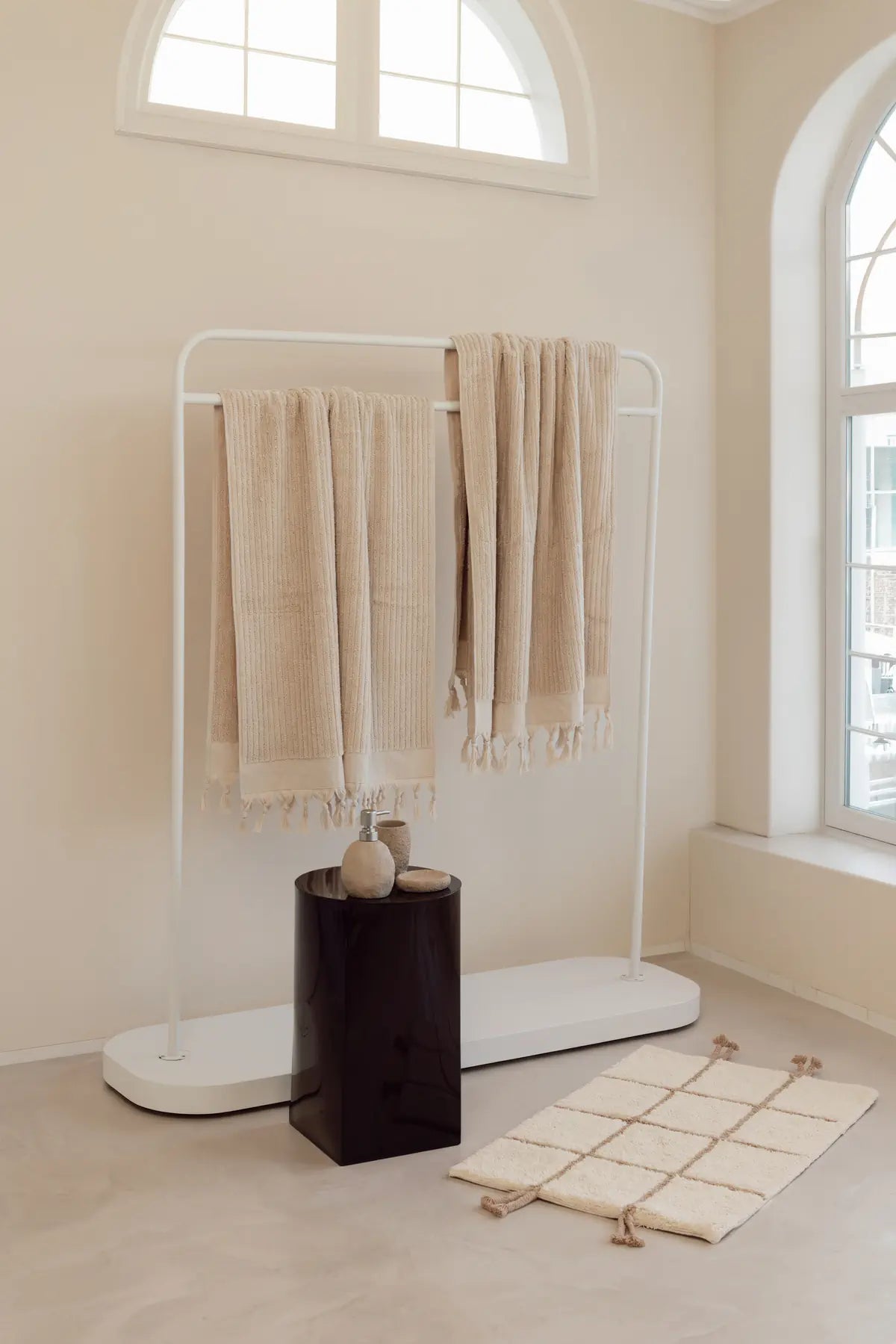Ege %100 Pamuk Setli Banyo Havlusu 2/80x150 cm Luxe Oat