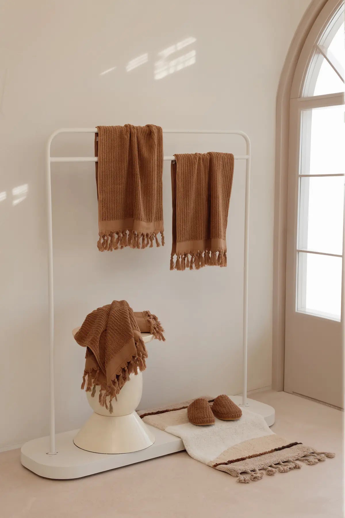 Ege %100 Pamuk Setli Yüz Havlusu 4/50x90 cm Warm Clay