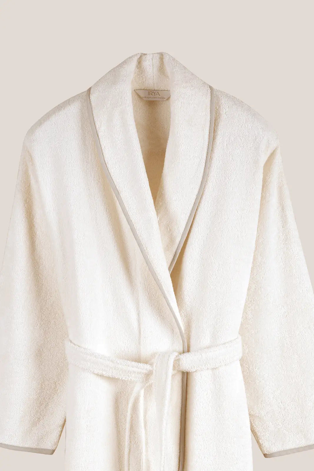 Allesi %100 Pamuk Kadın Bornoz Ekru