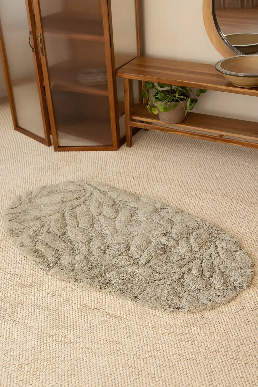 Allesi Tekli Banyo Paspası %100 Pamuk 65x115 Yeşil