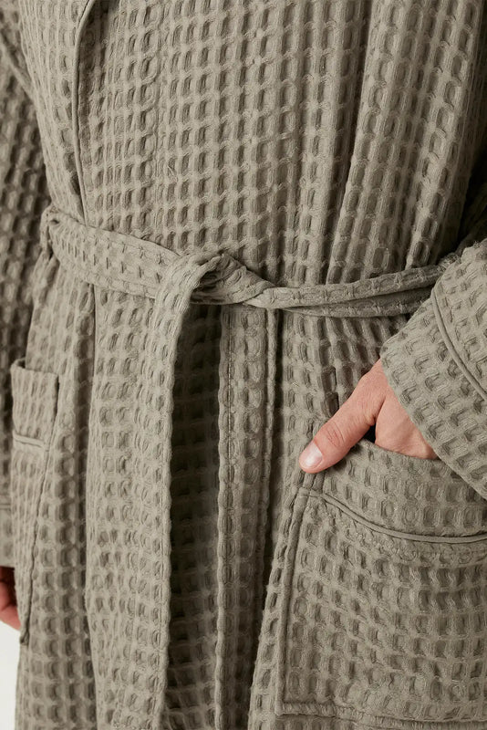 Aura Waffle Bornoz Takımı Gri