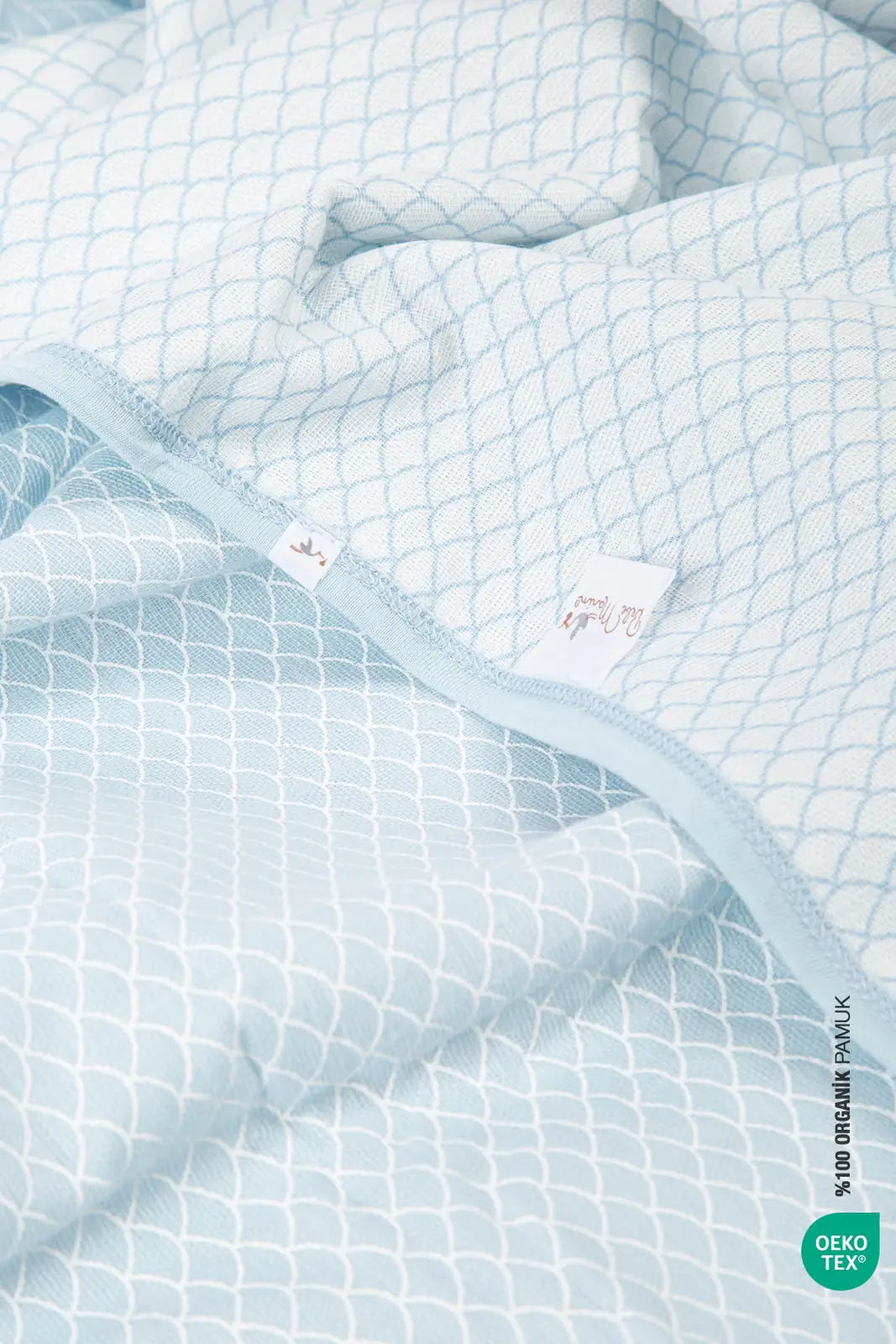 BebeMarin Mermaid Müslin Battaniye 120x120 Mavi