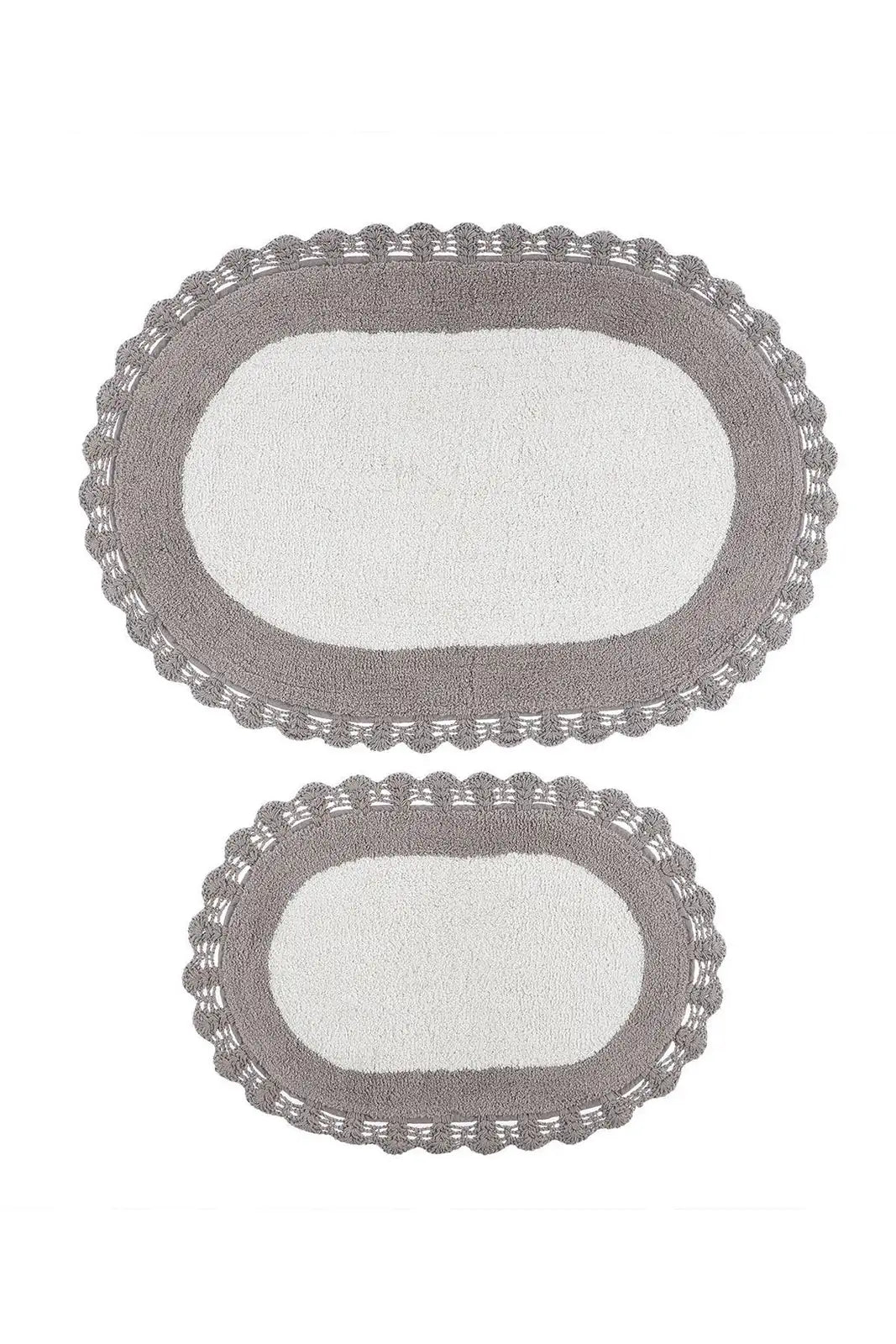 Bianca 2 Piece Bath Mat Set 100% Cotton 40x60 + 60x90 Light Grey