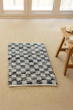 Checker Denim Kilim Ecru/Indigo 60x90