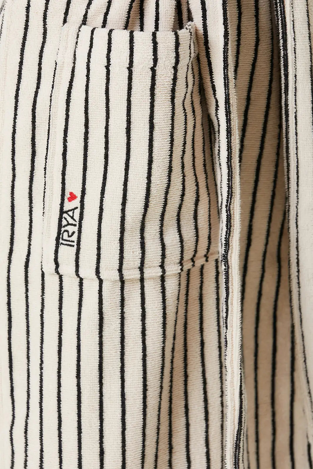 In Lines Yarn Dyed Women's Bathrobe Ecru