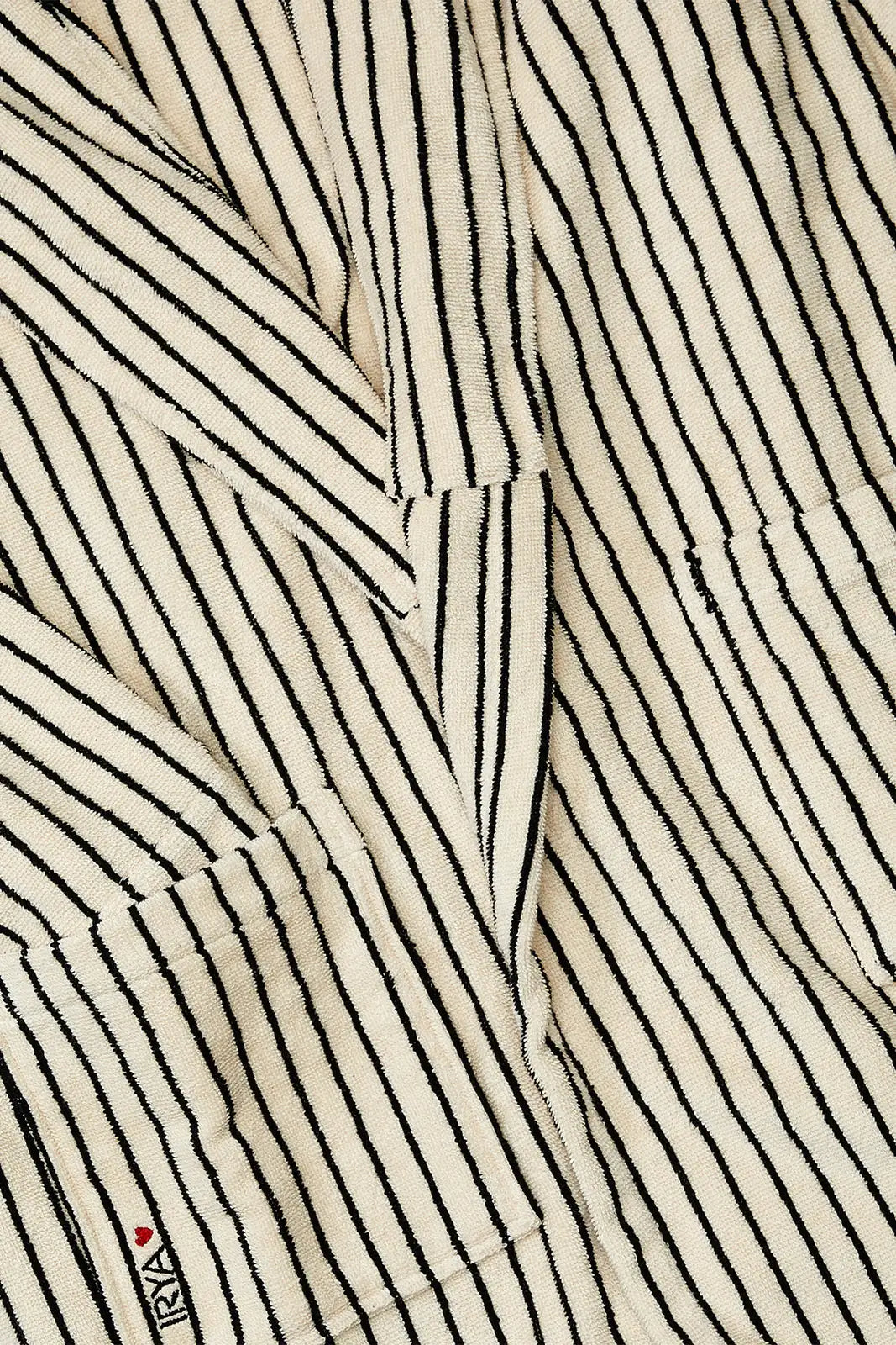 In Lines Yarn Dyed Men's Bathrobe Ecru