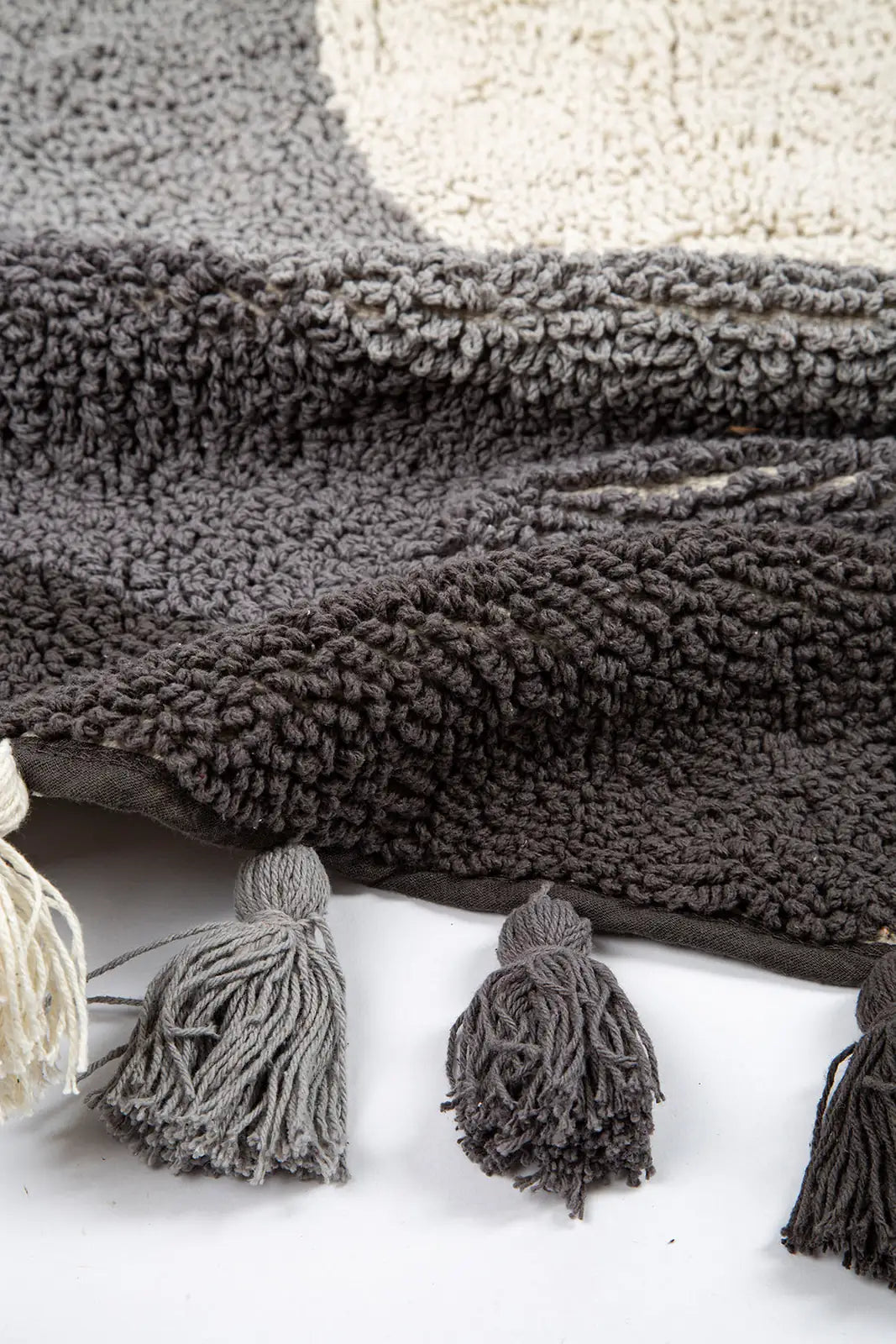 Laura Round Bath Mat 100% Cotton 100x100 Anthracite