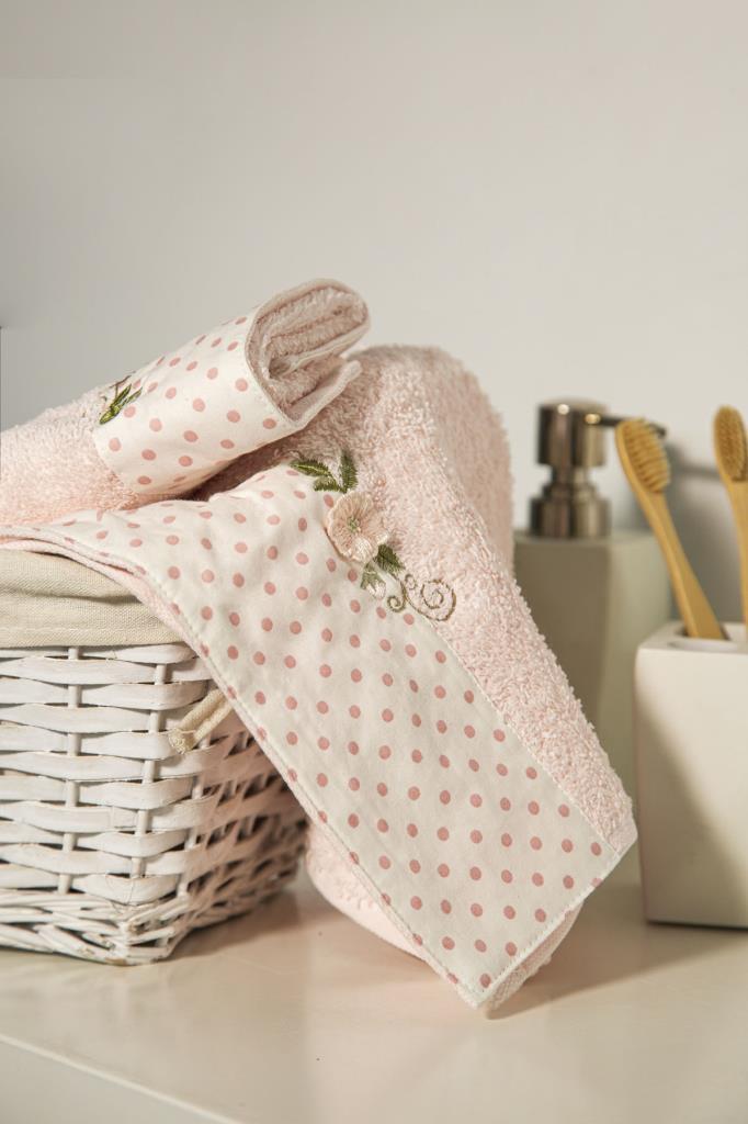 Lavin Nakışlı Havlu 50x90 cm Somon