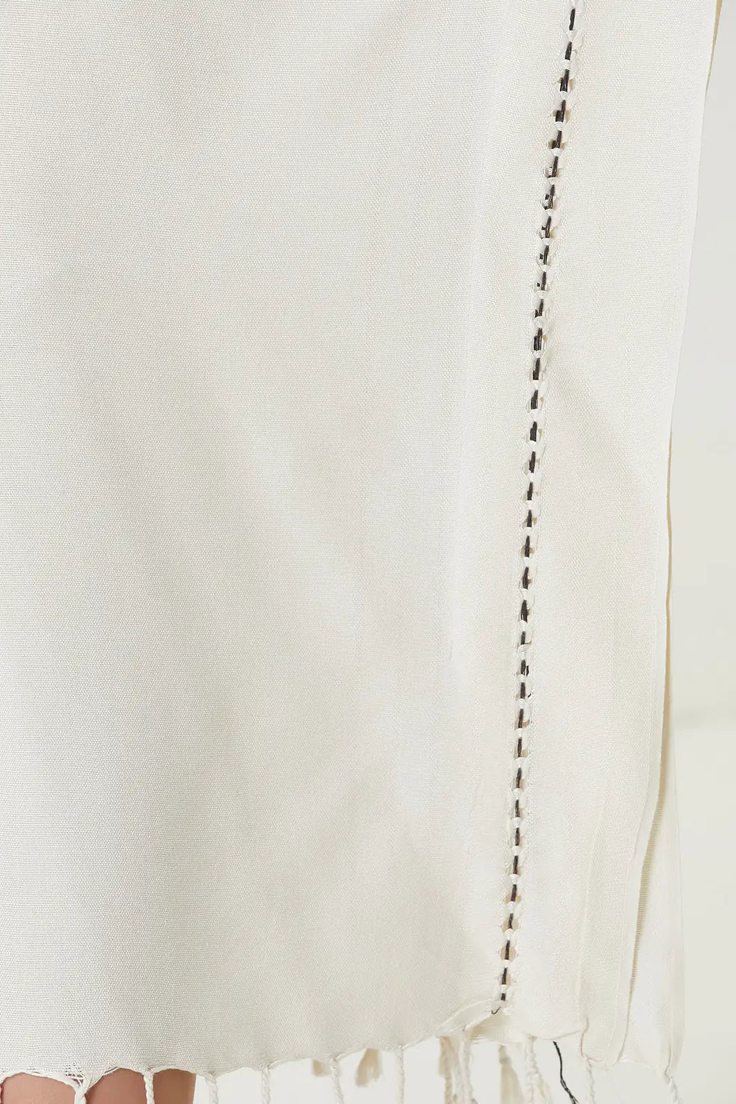 Layla V Yaka Elbise Bej